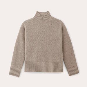 Everlane Honeycomb Funnel Neck in Wool Cashmere